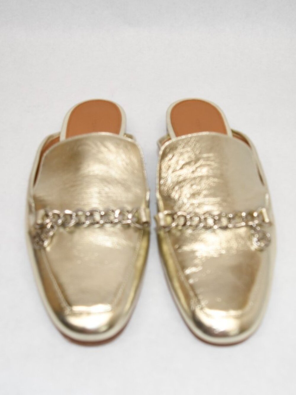New! Tory Burch Mini Benton Leather Loafer Slide 8.5 M Spark Gold DD563